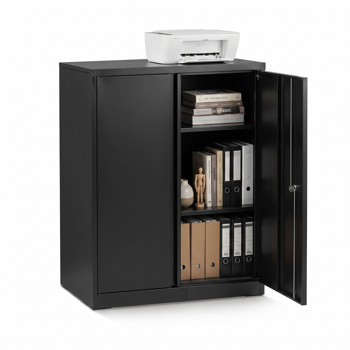 Artiss Steel Locker Filing Cabinet 100cm, 3-Point Lock, 2 Adjustable Shelves
