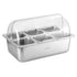 5-Star Chef 6 Pan Food Serving Display Stainless Steel Cooler Platter with Clear Roll Top Cover