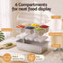 5-Star Chef 6 Pan Food Serving Display Stainless Steel Cooler Platter with Clear Roll Top Cover