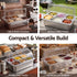 5-Star Chef 6 Pan Food Serving Display Stainless Steel Cooler Platter with Clear Roll Top Cover