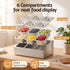 5-Star Chef 6 Pan Food Serving Display Container Stainless Steel Food Container Lids