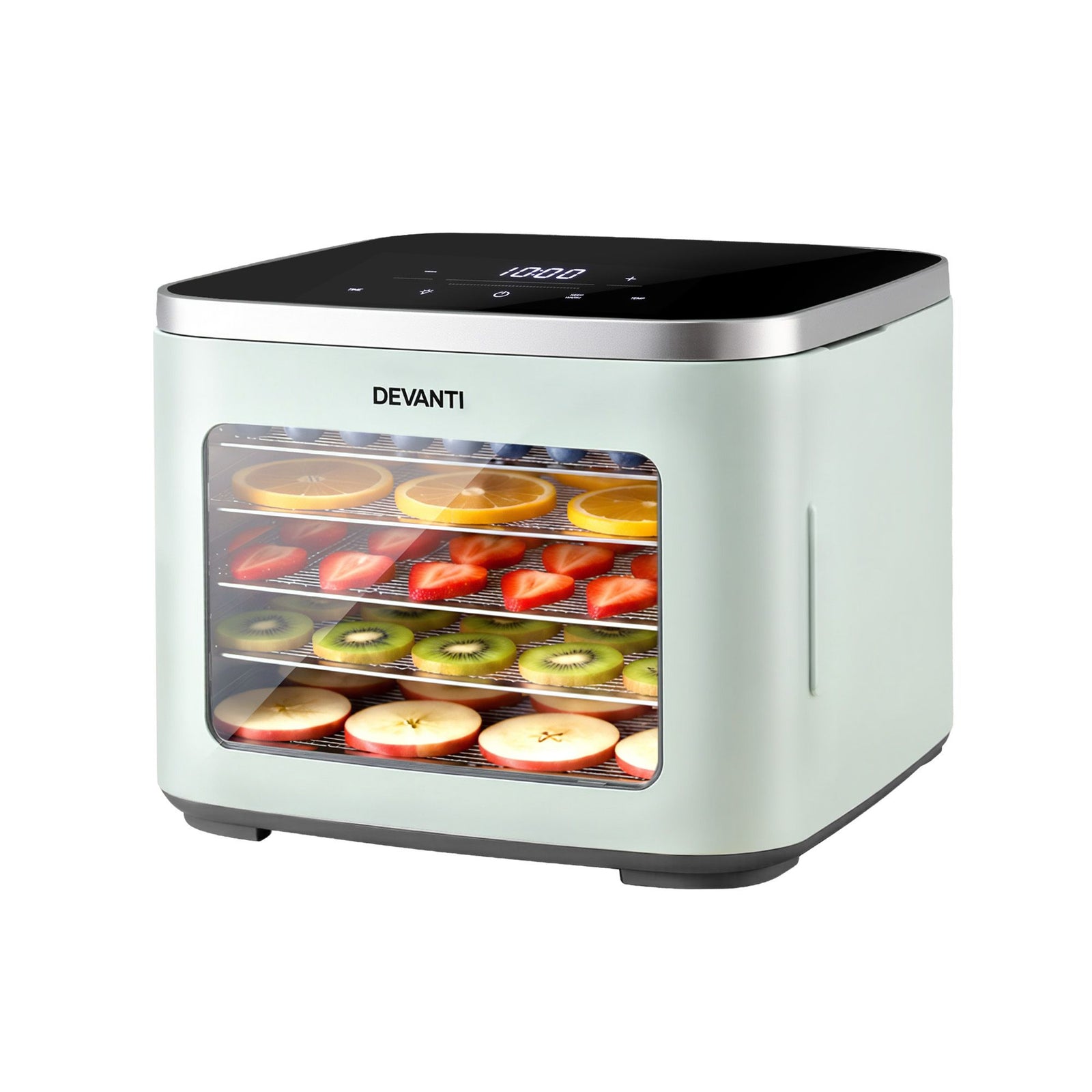 Food Dehydrator 5‑Tray Green – Mini Fruit Dryer, LED Control, 35–80°C