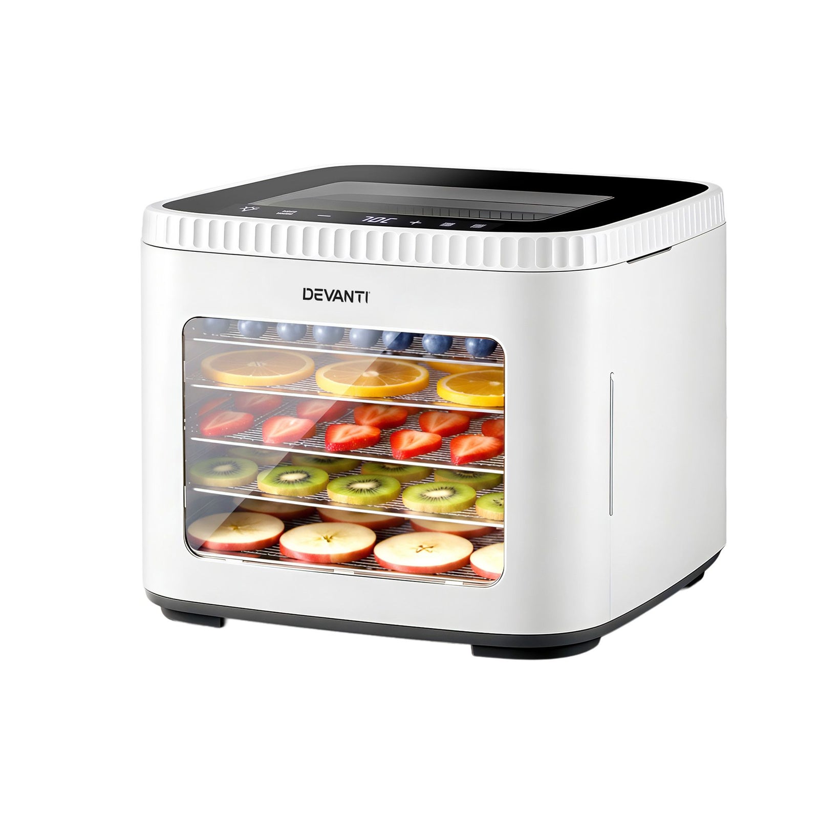 Food Dehydrator 5‑Tray White – Mini Fruit Dryer, LED Control, 35–80°C
