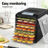 Food Dehydrator 9‑Tray – LCD 35–70°C Dryer w/ Hanging Rack & SS Trays