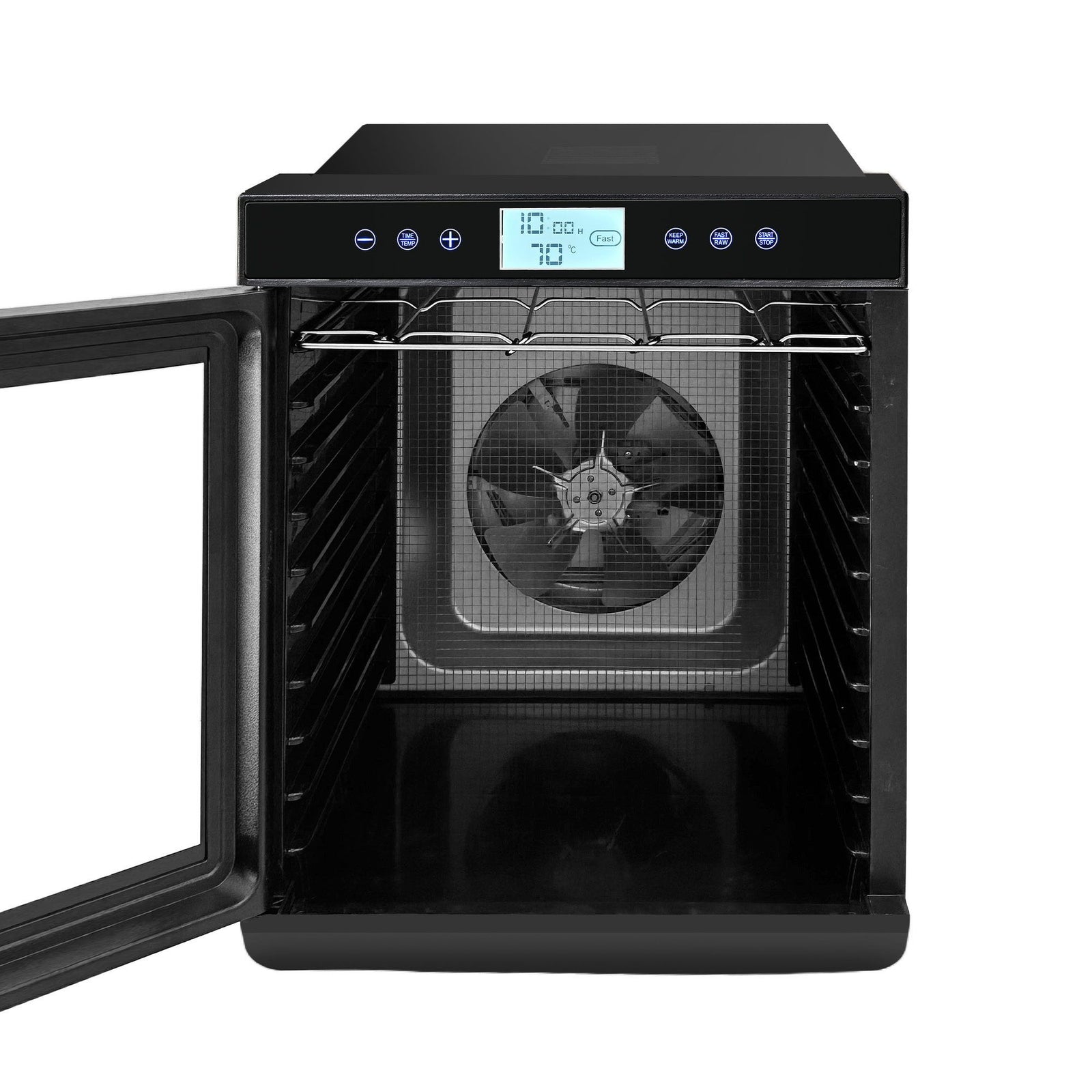 Food Dehydrator – 10‑Tray 600–700W, LCD Control, SS Rack, 35–70°C