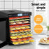 Food Dehydrator – 10‑Tray 600–700W, LCD Control, SS Rack, 35–70°C
