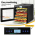 Food Dehydrator – 10‑Tray 600–700W, LCD Control, SS Rack, 35–70°C