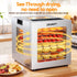 10 Trays Food Dehydrator Stainless Steel Visible Glass Door 850W