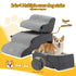 Dog Stairs and Bed 2-in-1 Sofa Car Foam Non-Slip Washable Pet Stairs Indoor Grey