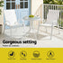 Outdoor Chair & Table Set – Stackable Textilene Chairs, Tempered Glass Table