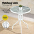 Outdoor Chair & Table Set – Stackable Textilene Chairs, Tempered Glass Table
