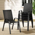 Gardeon 6PC Outdoor Dining Chairs Stackable Lounge Chair Patio Furniture Black