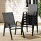 6PC Outdoor Dining Chairs Stackable Lounge Chair Patio Furniture Grey