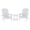 Gardeon Outdoor Table and Chairs HDPE Adirondack Beach Chair Sun Lounge Patio Furniture Garden White