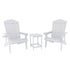 Gardeon Outdoor Table and Chairs HDPE Adirondack Beach Chair Sun Lounge Patio Furniture Garden White