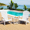 HDPE Adirondack Chairs Set of 2 with Outdoor Table Patio Furniture White