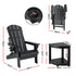 Outdoor Table and Chairs HDPE Folding Adirondack Beach Chair Patio Furniture Black