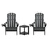 Outdoor Table and Chairs HDPE Folding Adirondack Beach Chair Patio Furniture Black