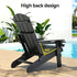 Outdoor Table and Chairs HDPE Folding Adirondack Beach Chair Patio Furniture Black