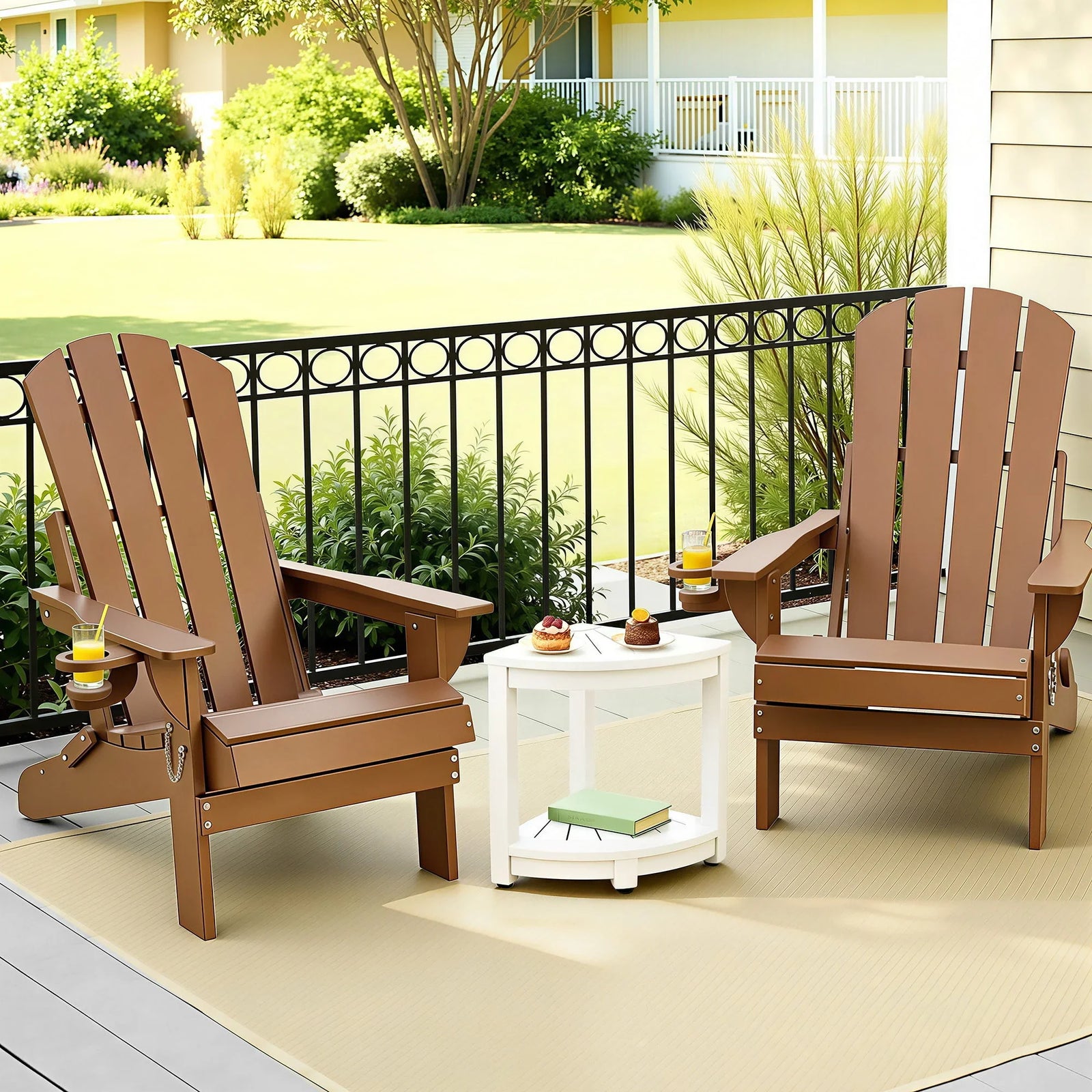 Outdoor Table and Chairs HDPE Folding Adirondack Beach Chair Patio Furniture
