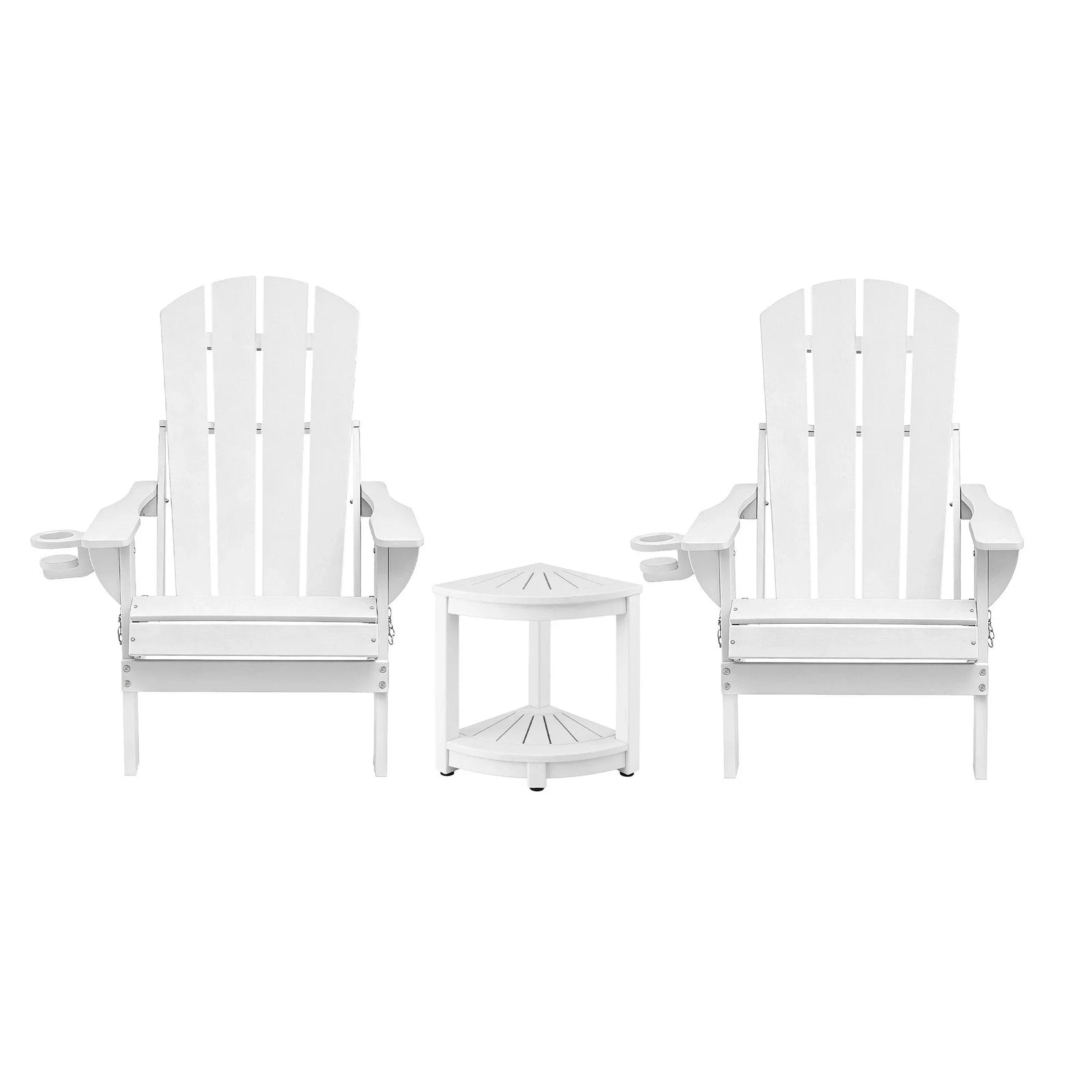 Outdoor Table and Chairs HDPE Folding Adirondack Beach Chair Patio Furniture White