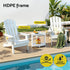 Outdoor Table and Chairs HDPE Folding Adirondack Beach Chair Patio Furniture White