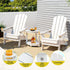 Outdoor Table and Chairs HDPE Folding Adirondack Beach Chair Patio Furniture White