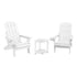 Outdoor Table and Chairs HDPE Folding Adirondack Beach Chair Patio Furniture White