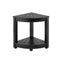 Outdoor Coffee Side Table HDPE Desk Corner Shower Stool Bench Seat with Storage Shelf Black
