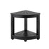Outdoor Coffee Side Table HDPE Desk Corner Shower Stool Bench Seat with Storage Shelf Black