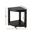 Outdoor Coffee Side Table HDPE Desk Corner Shower Stool Bench Seat with Storage Shelf Black