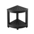Outdoor Coffee Side Table HDPE Desk Corner Shower Stool Bench Seat with Storage Shelf Black