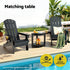 Outdoor Coffee Side Table HDPE Desk Corner Shower Stool Bench Seat with Storage Shelf Black