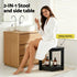 Outdoor Coffee Side Table HDPE Desk Corner Shower Stool Bench Seat with Storage Shelf Black