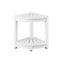 Outdoor Coffee Side Table HDPE Desk Corner Shower Stool Bench Seat with Storage Shelf White