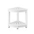 Outdoor Coffee Side Table HDPE Desk Corner Shower Stool Bench Seat with Storage Shelf White