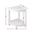 Outdoor Coffee Side Table HDPE Desk Corner Shower Stool Bench Seat with Storage Shelf White