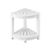 Outdoor Coffee Side Table HDPE Desk Corner Shower Stool Bench Seat with Storage Shelf White