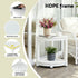 Outdoor Coffee Side Table HDPE Desk Corner Shower Stool Bench Seat with Storage Shelf White