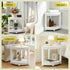 Outdoor Coffee Side Table HDPE Desk Corner Shower Stool Bench Seat with Storage Shelf White
