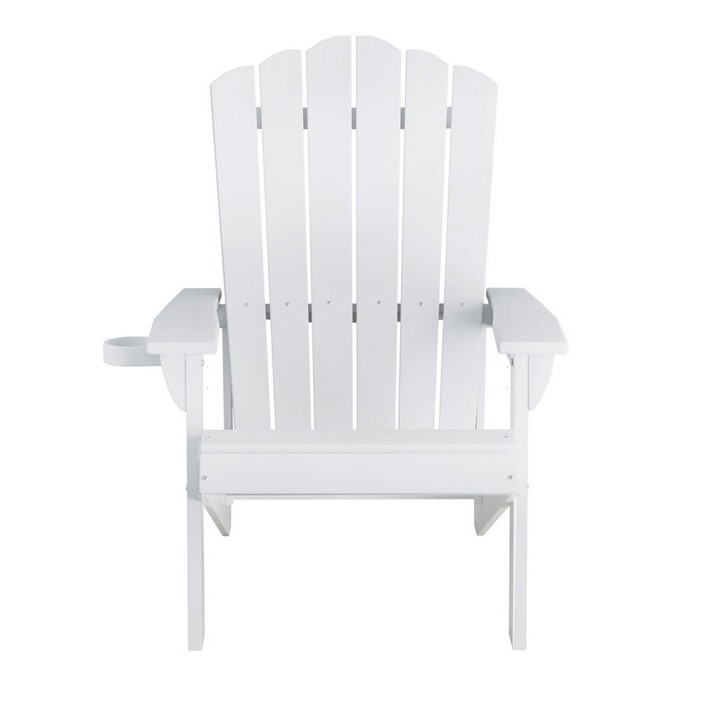 Outdoor Chairs HDPE Adirondack Beach Chair Sun Lounge Patio Furniture Garden white