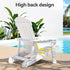 Outdoor Chairs HDPE Adirondack Beach Chair Sun Lounge Patio Furniture Garden white