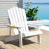 Outdoor Chairs HDPE Adirondack Beach Chair Sun Lounge Patio Furniture Garden white