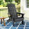 Folding Adirondack Outdoor Chair HDPE Patio Garden Beach Chair Black