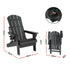 Outdoor Chairs Folding Adirondack Beach Chair HDPE Sun Lounge Patio Furniture Garden Black