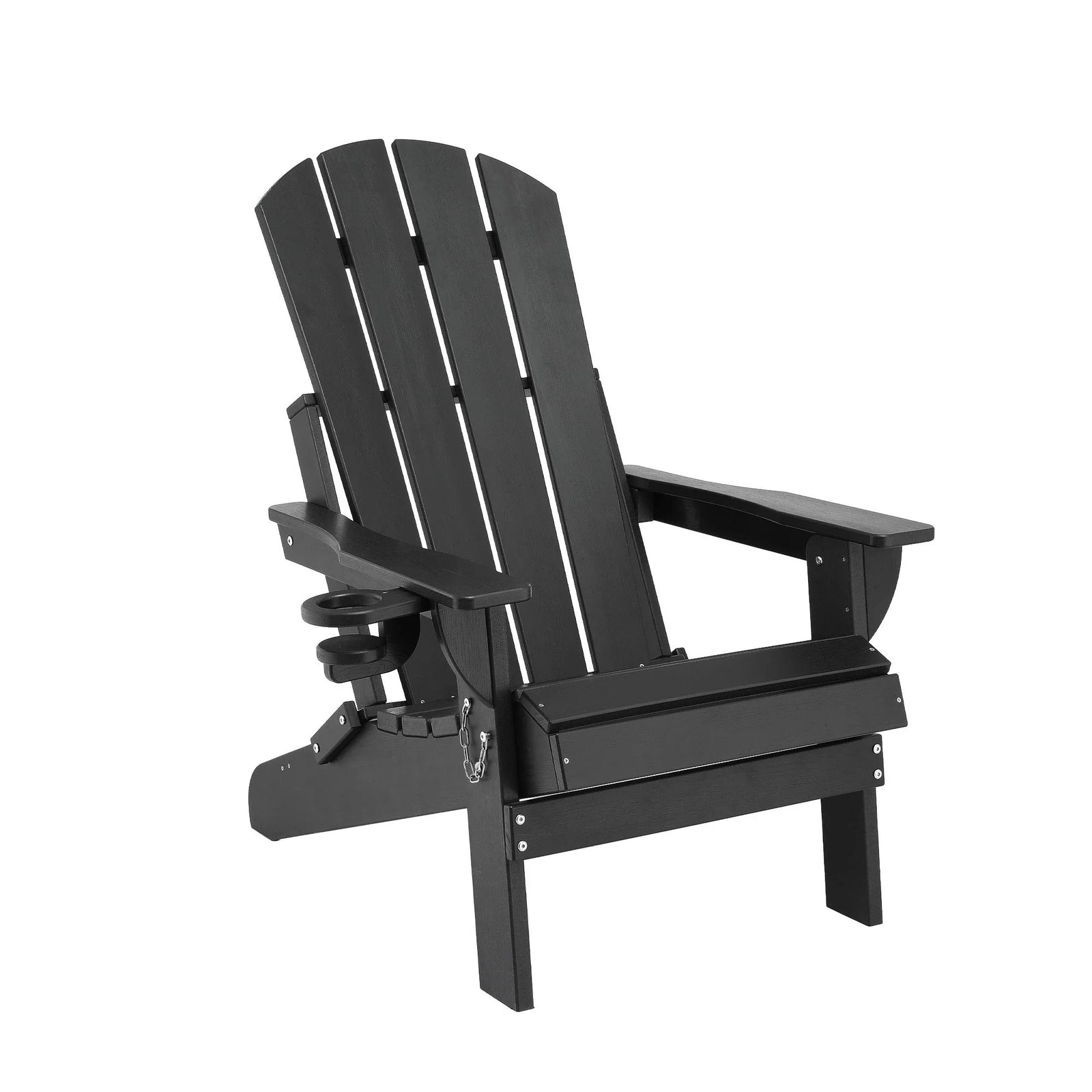 Outdoor Chairs Folding Adirondack Beach Chair HDPE Sun Lounge Patio Furniture Garden Black