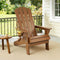 Folding Adirondack Outdoor Chair HDPE Patio Garden Beach Chair Brown