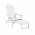 Gardeon Folding Sun Lounger Adirondack Chair Outdoor Lounge Setting HDPE Recliner Footrest White