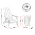 Outdoor Chairs Folding Adirondack Beach Chair HDPE Sun Lounge Patio Furniture Garden White