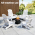 Outdoor Chairs Folding Adirondack Beach Chair HDPE Sun Lounge Patio Furniture Garden White